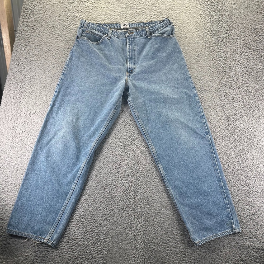 Vintage Austin Jeans Mens 36x29 Blue Denim Straight Leg Baggy Faded Workwear